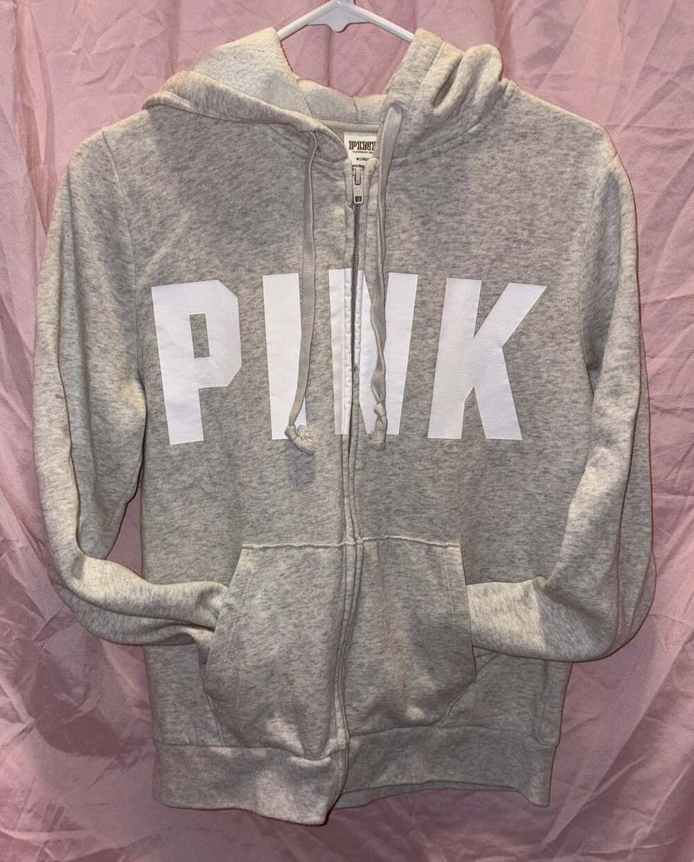 Victoria's Secret PINK Full Zip Hoodie Size M Gray